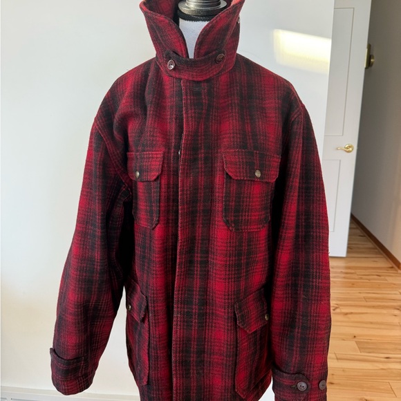 Mackinaw Woolrich Red and Black Plaid Field Jacket/RARE - Picture 4 of 10